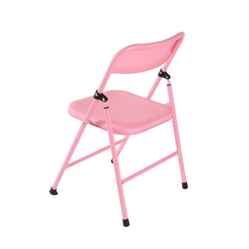 Silla plegable de resina juvenil en rosa para niños de 2 años y más, sillas informales de jardín para el hogar, muebles de exterior sólidos de Metal