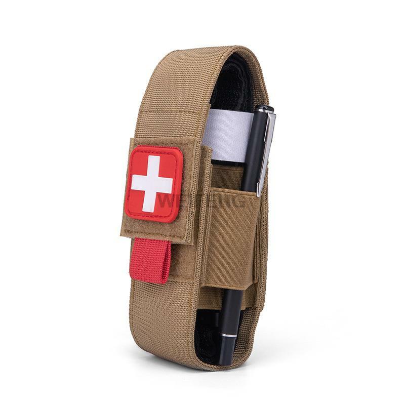 Soporte de torniquete táctico Molle, Kit de primeros auxilios, bolsa médica EDC, equipo de caza de emergencia militar, cuchillo y linterna