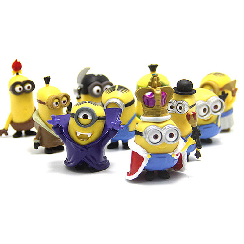 Mini Cápsula Brinquedos para Crianças, Miniones desprezíveis, 3D Eye, Action Figures, Presentes Clássicos de Natal, Reino Kawai, 10Pcs por Conjunto