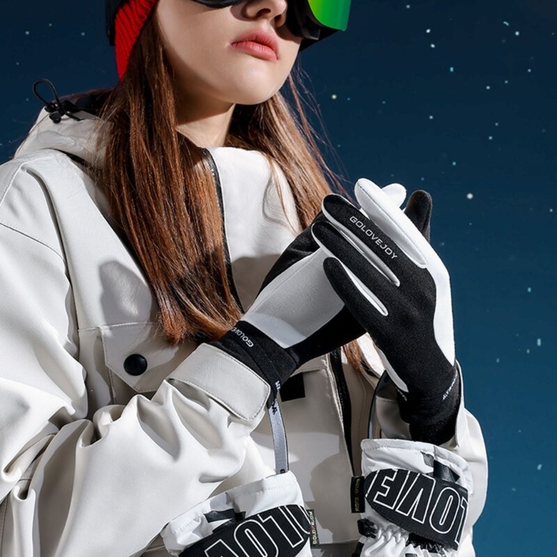Luvas esqui neve inverno luvas quentes para homens mulheres frio luvas antiderrapantes dropship