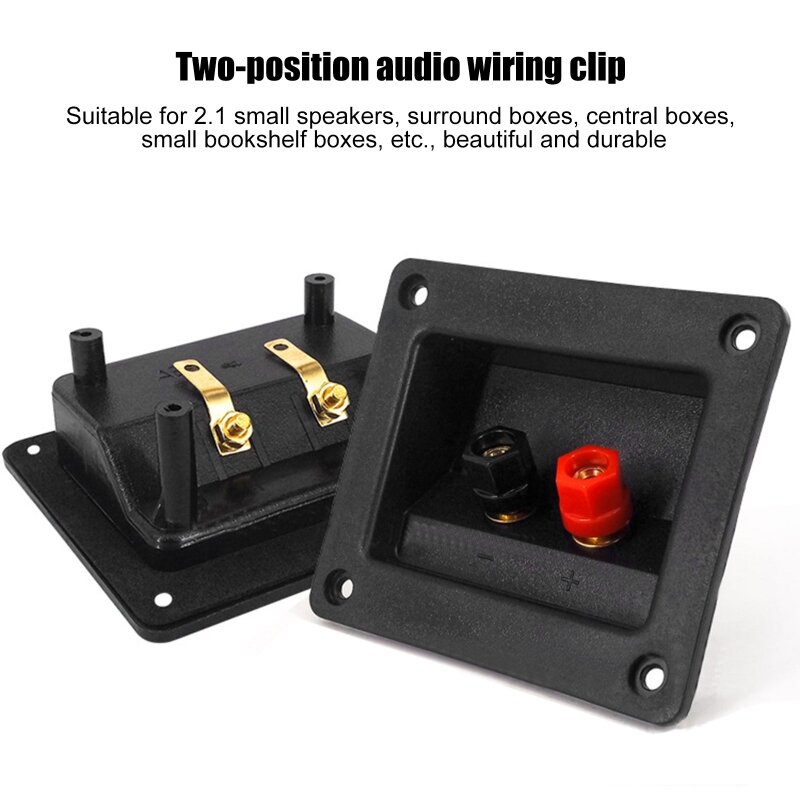 Square 2 Positions Junction Box Spring Clip Speaker Cabinet Binding Post Cups Repair Speaker Box Terminal Cup Dropship