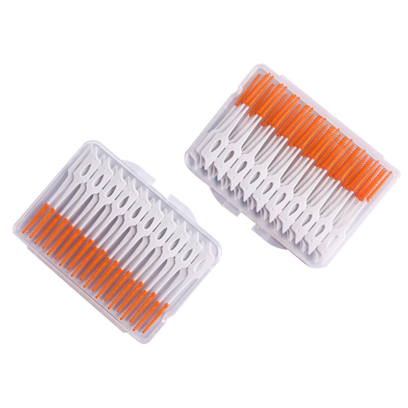 20/40PCS Oral Care Tools Silicone Interdental Brushes Super Soft Dental Cleaning Brush Teeth Cleaner Dental Floss Toothpicks