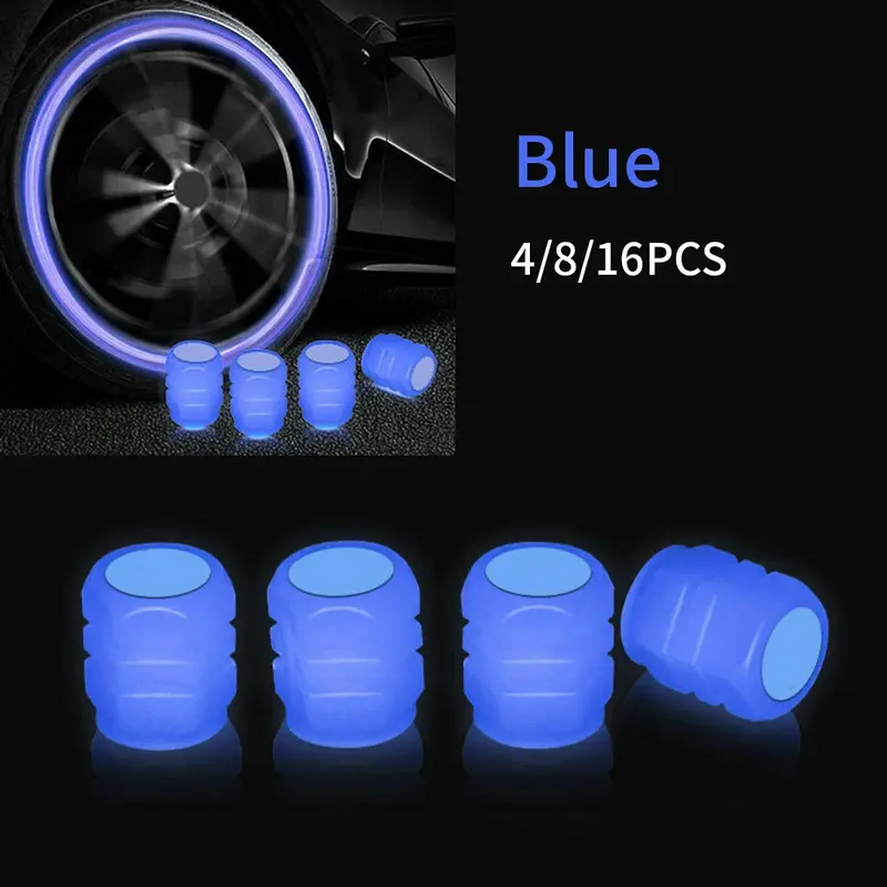 Tapa de válvula para neumático de coche, accesorio Universal fluorescente de 4/8/16 piezas, para SUV y camiones