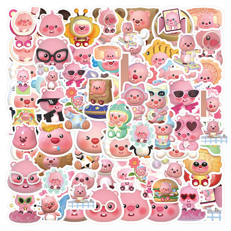 Coreano Kawaii Cartoon Adesivos para Crianças, Decalques Bonitos, Urso Pequeno, Urso Adesivo, Laptop, Notebook, Telefone, Graffiti Brinquedos, 10 Pcs, 30 Pcs, 50 Pcs, 100Pcs