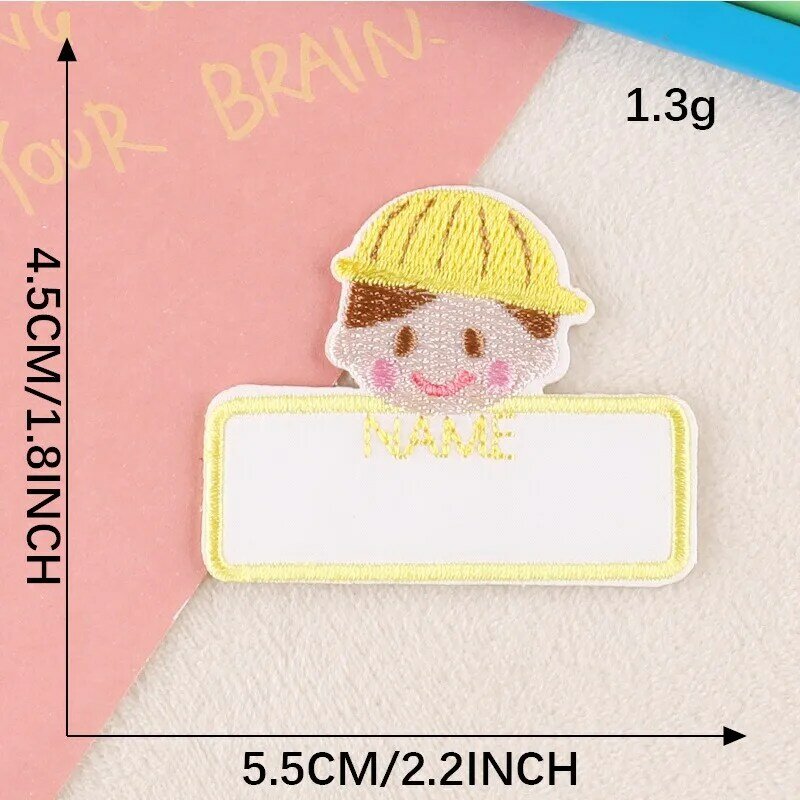 DIY Stickerei Patches benutzer definierte Name Aufkleber Cartoon niedlichen selbst klebenden Abzeichen Stoff Tasche Hut Stoff Etikett Zubehör für Kind