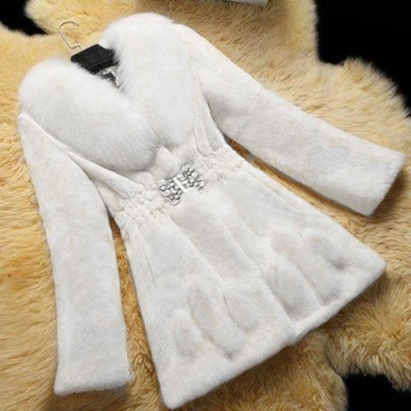 Женское пальто из искусственного меха, Стильное женское плюшевое пальто с эластичной талией, теплое женское теплое пальто из искусственного меха для осени и зимы