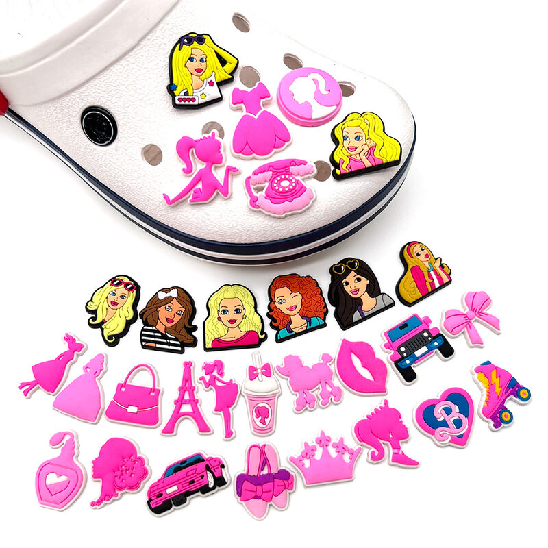 Rosa ragazza signora bambola ciondoli per scarpe per zoccoli sandali decorazione accessori per scarpe Charms per regali di amici