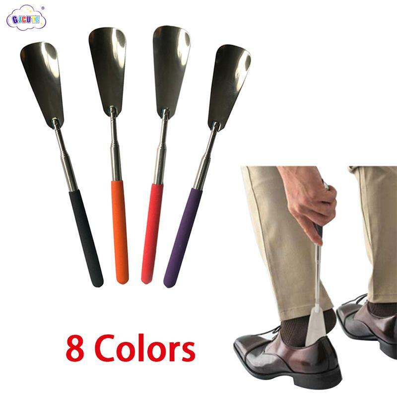 Telescopic Steel Long Handle Shoe Horn Flexible Lifter Spoon Professional Handle Shoe Shoe Tool Useful Shoehorn