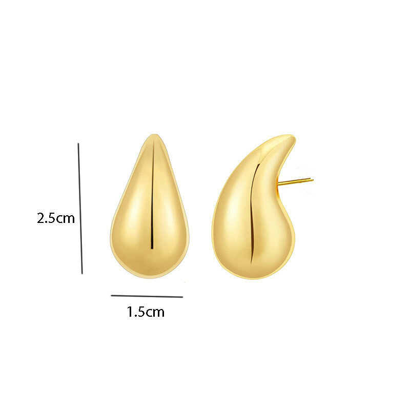 2023 neue Edelstahl vergoldete Kuppel Ohrringe für Damen Vintage Glanz dicke Tropfen Ohrringe Ohrringe Schmuck