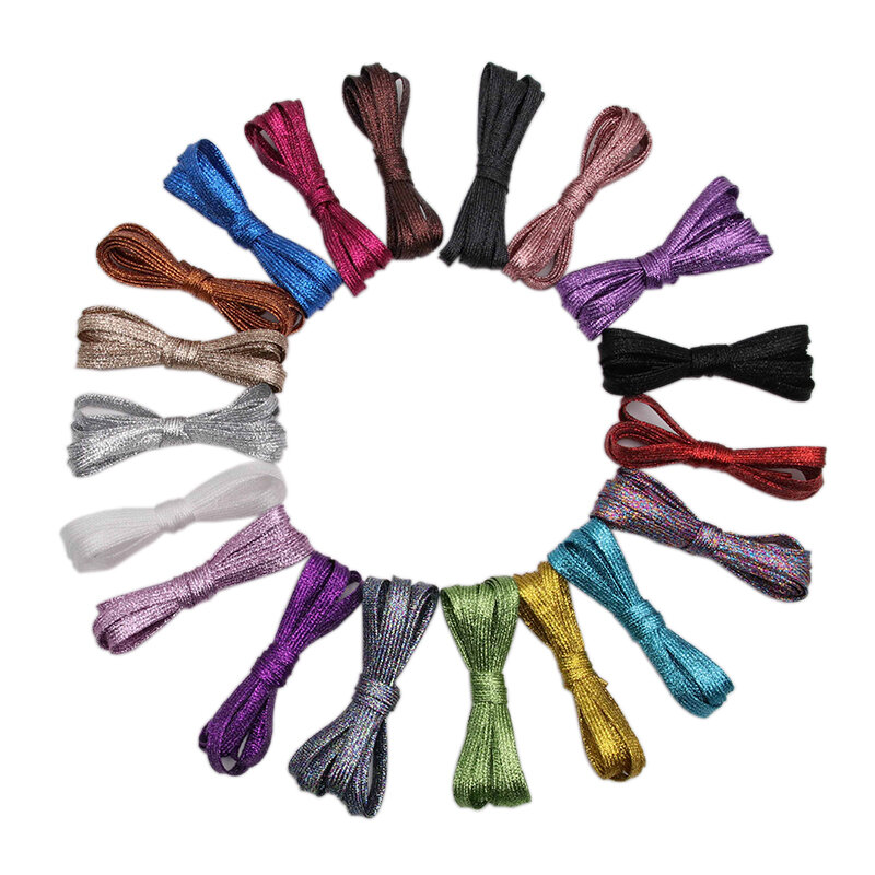 Coolstring-cordones planos brillantes para zapatos, cordones metálicos brillantes, colores de Navidad, 7mm