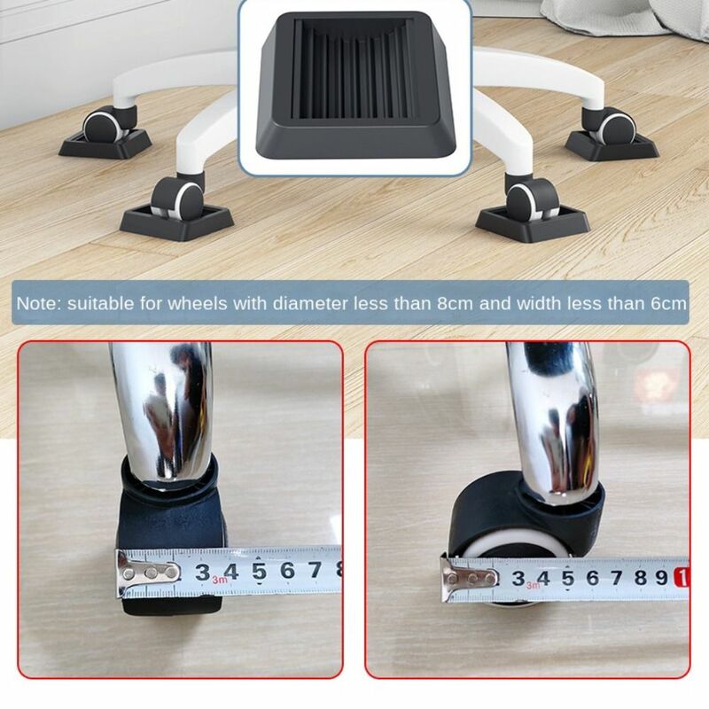 Casters Fixed Pad Roller Feet  Mat Floor Protection Cover Chair Foot Pad Pulley Fixing Pad Wheel Holder Chair Fixing Pad