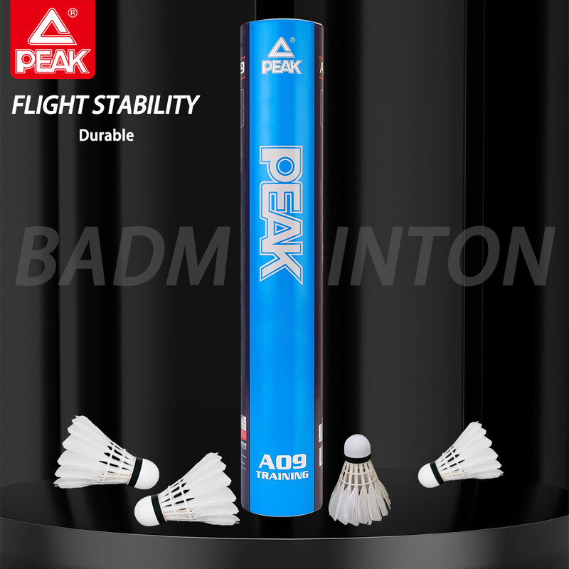PEAK alat olahraga badminton profesional, kepala bola gabus komposit tahan lama, badminton bebek putih