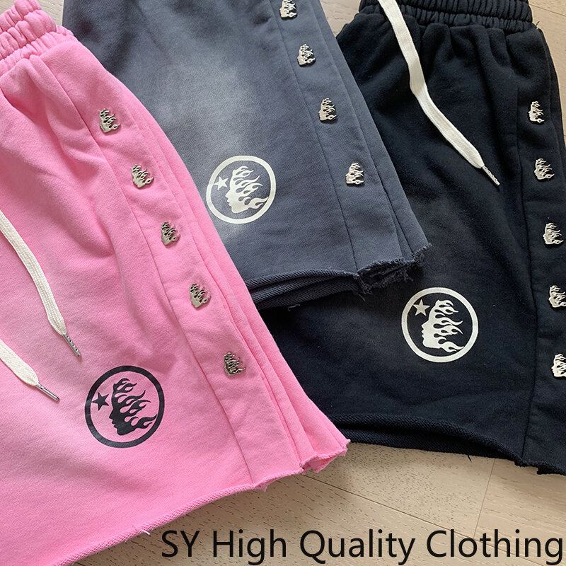 Hell Star-Shorts de sport décontractés pour hommes et femmes, pantalons usés rétro, haute qualité, nouveau, été, adt Y2K