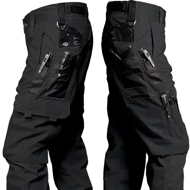 Spodnie taktyczne ładunkowe męskie z wieloma kieszeniami odporne na zużycie Ripstop spodnie bojówki zewnętrzne wodoodporne airsoftowe joggery wojskowe