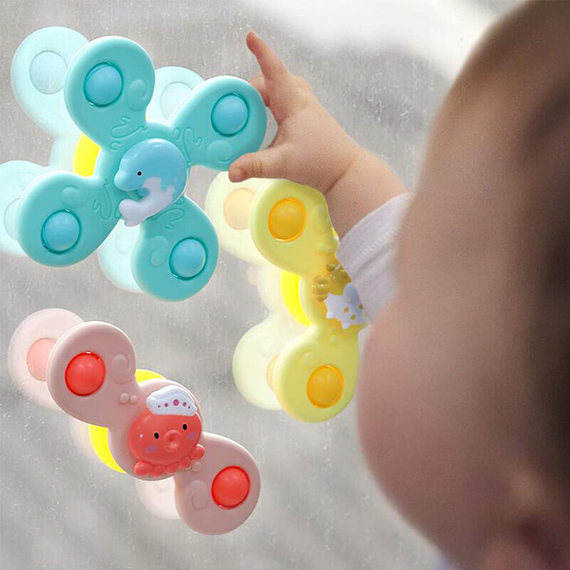 1 Buah Mainan Bayi Kerincingan Berputar Serangga Kartun untuk Mainan Spinner Jari 0-36 Bulan Mainan Mandi Permainan Bayi Edukasi untuk Anak-anak