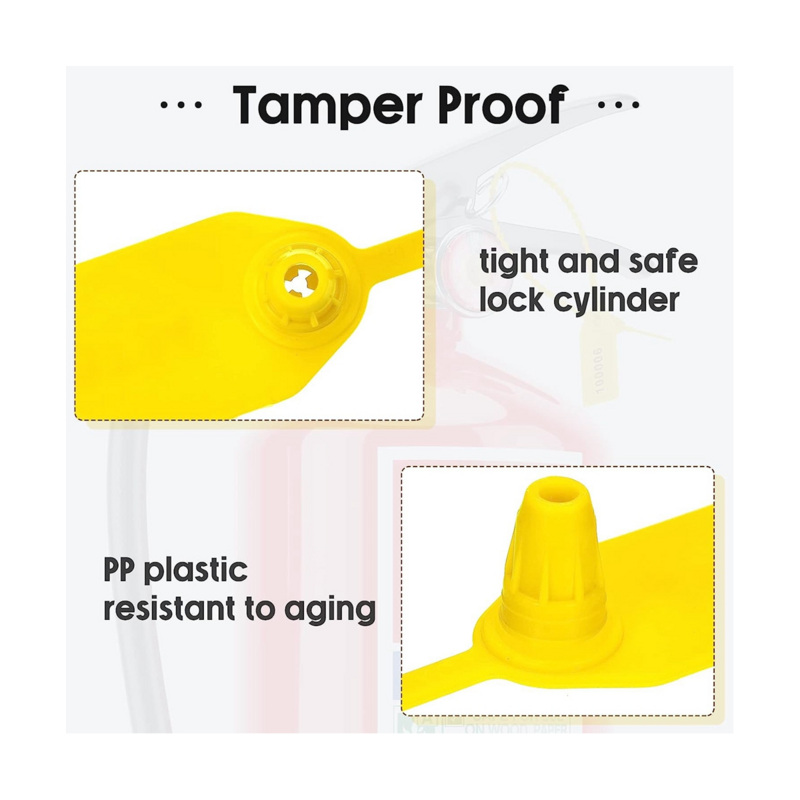 Sigilli antimanomissione in plastica da 1000 pezzi etichette per estintori etichette di sicurezza sigilli etichette con fascette numerate di sicurezza (giallo)