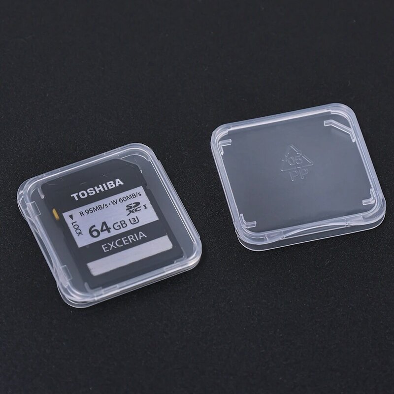 1-20 buah kotak penyimpanan transparan pelindung Pin kartu SIM kartu memori TF/SD kotak pelindung bening antihilang tahan debu