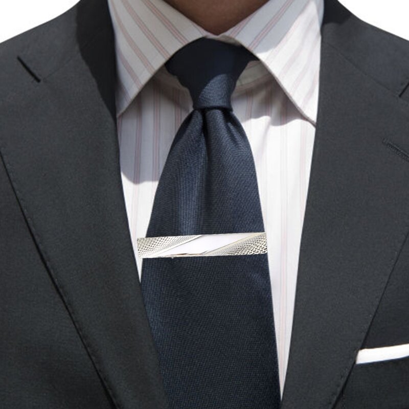 Clip corbata formal negocios para hombres, todos los clips corbata a juego, barras corbata 4 piezas DXAA