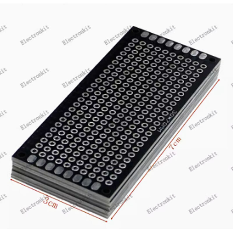 5 buah 2.54mm papan eksperimental 2*8 3*7 4*6 5*7 papan lubang hitam PCB sisi ganda papan sirkuit pengatur jarak papan Universal