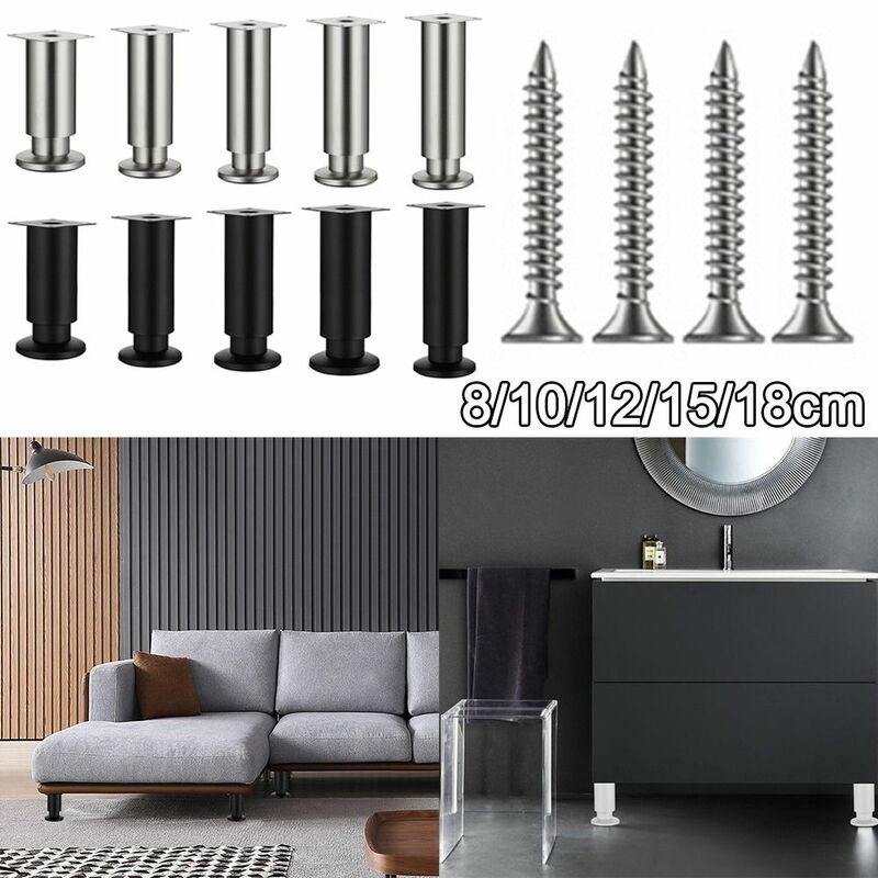 Stainless Steel Support Legs New Replacement Raise Height TV Cabinet Legs Adjustable Furniture Legs