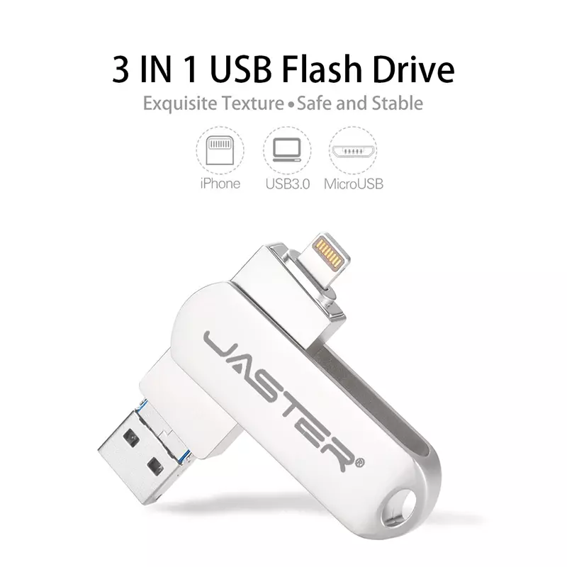 JASTAR Lightning OTG USB 256GB 3.0 USB Para Iphone Ipad Android Bút 128GB Giá Rẻ Tùy Chỉnh logo Pendrive 64GB 32GB