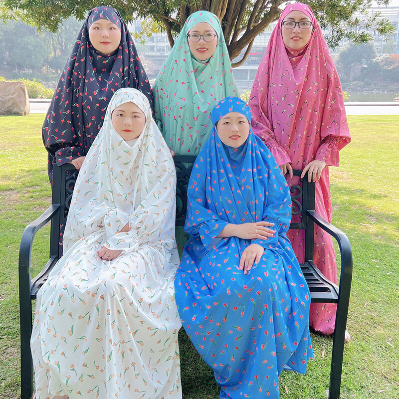 Верхняя одежда для мусульманской молитвы Abaya Eid Рамадан одежда с капюшоном Abayas Khimar Макси платье мусульманская одежда халат кафтан платье