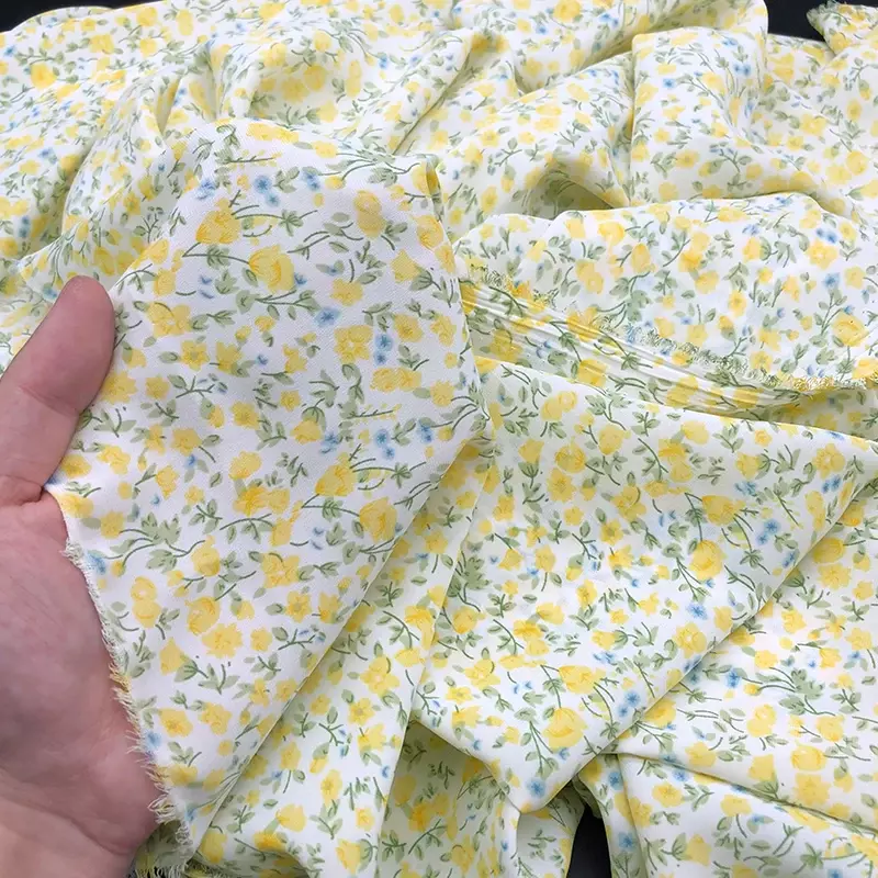 Tessuto Chiffon floreale al metro per abiti gonne vestiti cucito fai da te estate panno per bambini sottile morbido drappo fiori tessili