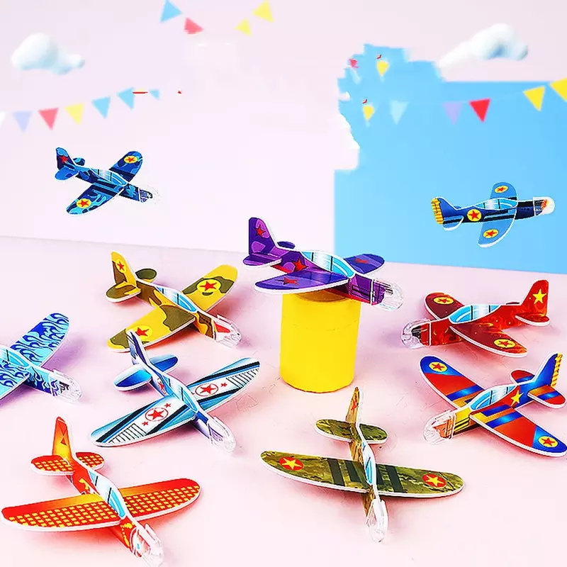 Мини-Летающий планер ручной работы «сделай сам», 10 шт., пенопластовые самолеты, игрушки для детей, подарки на день рождения, вечеринку