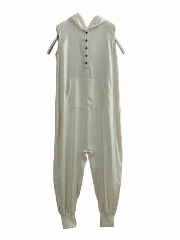 Modne damskie luźne Cross-spodnie kombinezony jednokolorowe guziki kieszenie bez rękawów kombinezon z kapturem letni luźny kombinezon