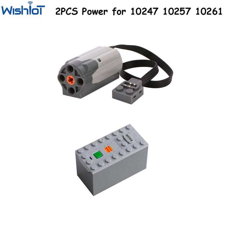 2 pçs moc power up para 10247 10257 10261 m motor 8883 aaa bateria caixa 88000 funções de energia kit compatível legoeds peça técnica