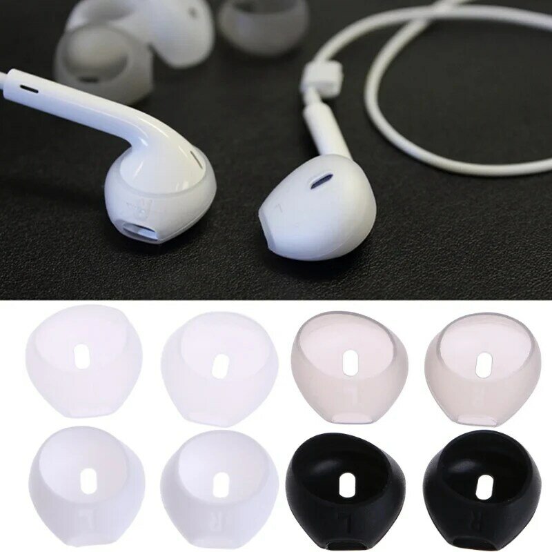 1/5 pasang earphone silikon anti-hilang, tutup telinga untuk Airpods iPhone 5/6/7/8S headphone Headset Eartip Earbuds penutup lembut