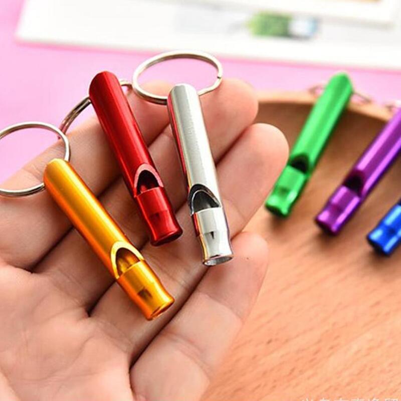 Aluminium Whistles with Key Ring Emergency Survival Whistle Hiking Camping Accessory Dog Training Whistles