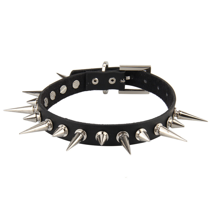 Choker Collar with Spikes Rivets Women Men Emo Studded Chocker Necklace Goth Jewelry