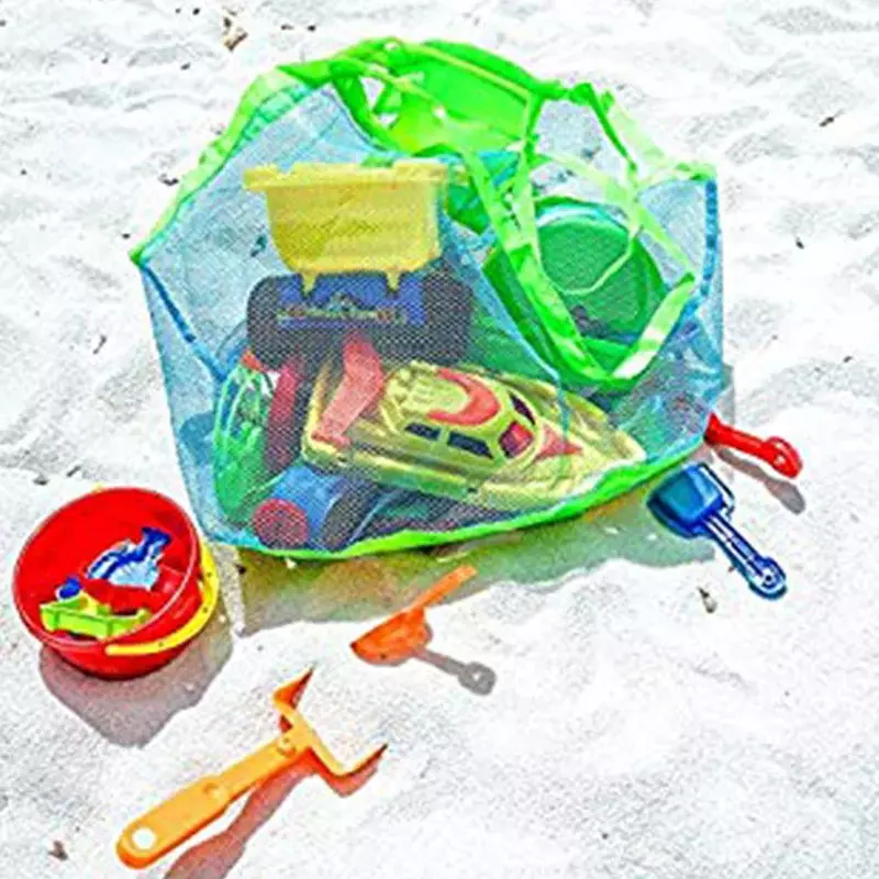 Bolsa de playa de gran capacidad para juguetes de niños, bolsa de almacenamiento rápido para herramientas de lijado, red de almacenamiento miscelánea, bolsa de Playa Grande