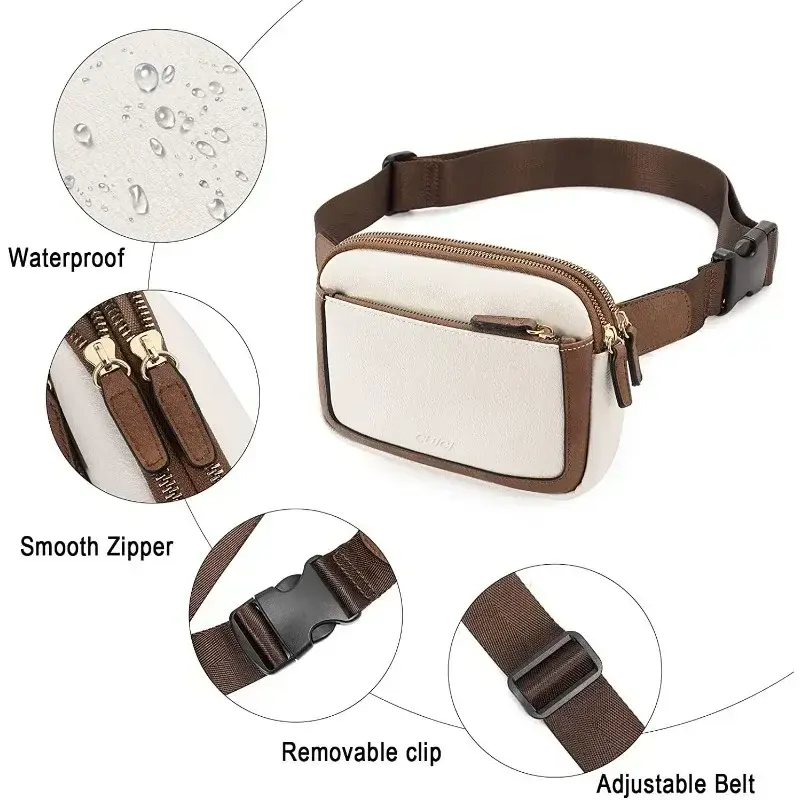 Chikage-exquisito bolso de pecho de cuero PU impermeable, bolso cruzado ligero multifunción para deportes al aire libre, riñonera para correr