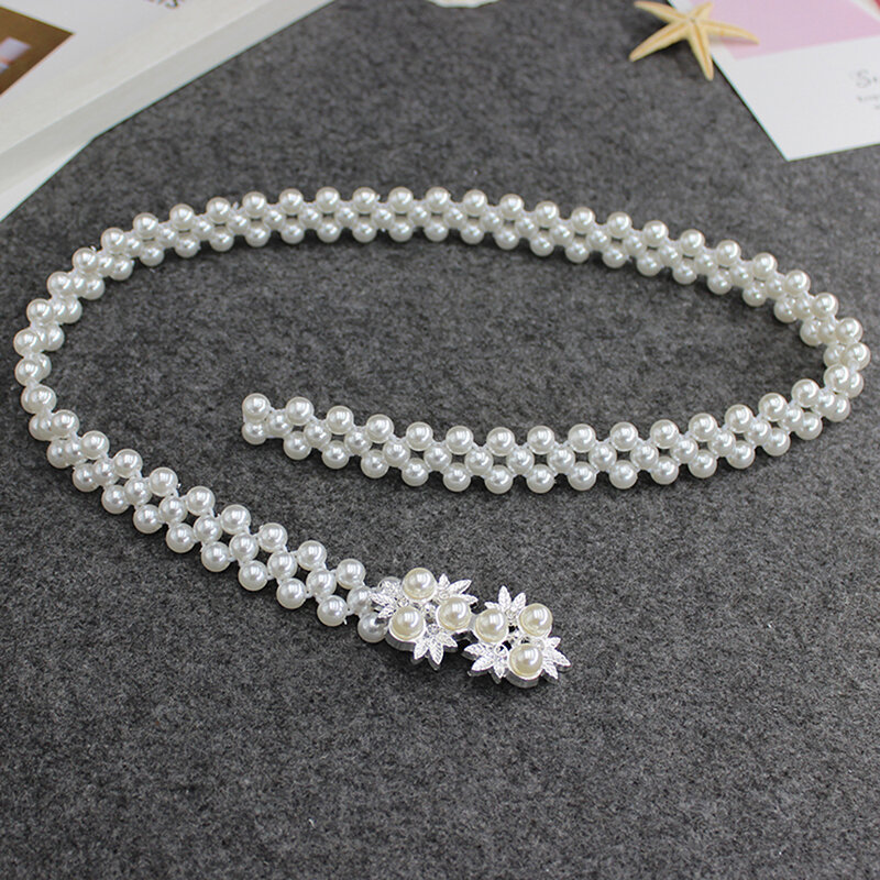 Cinture in vita versatili fiocco di perle fiore catena in vita vestito Sweety cintura da donna Designer di nozze perla cintura femminile