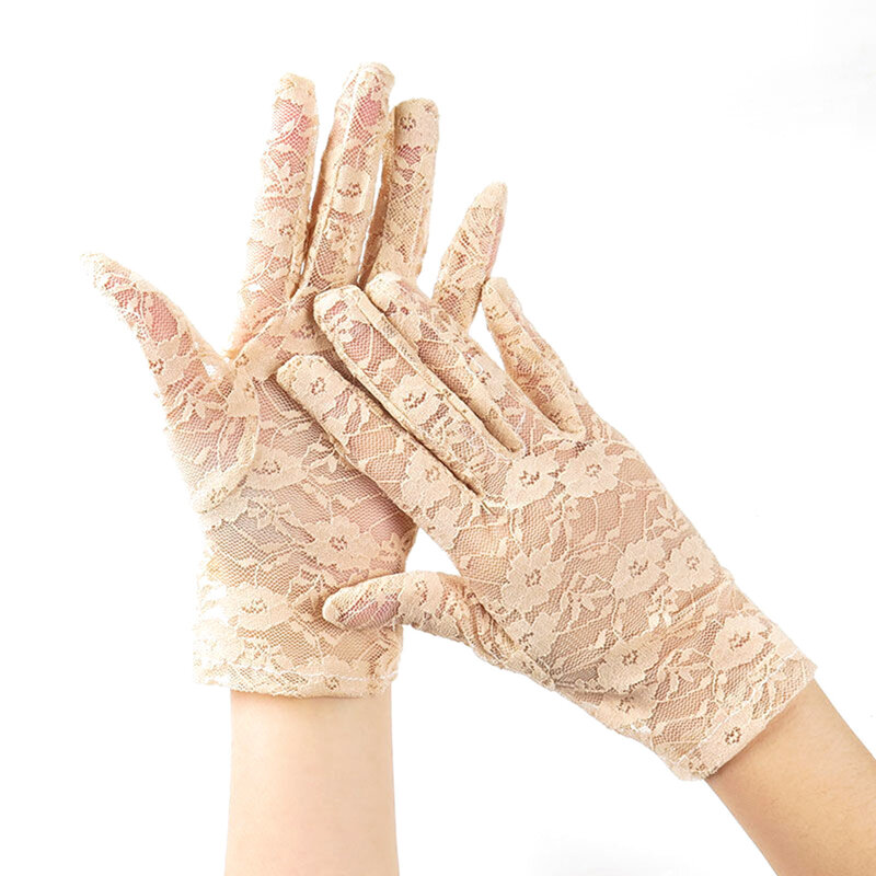 Kobiety koronkowe rękawiczki seksowne koronkowe rękawiczki do tańca dla panny młodej pań kabaretki krótkie rękawiczki rękawice z ochroną przeciwsłoneczną lato