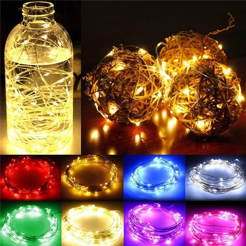 1m - 10m LED String Light 8 Colors Fairy Lights 10-100LEDs Copper Wire Battery Powered for Wedding Xmas Party Decor Holiday Lamp