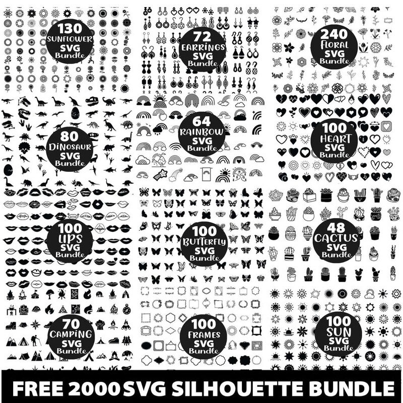 4000 Vector Bundle Files SVG DXF EPS caratteri per Cricut Designs prodotti digitali scarica non articolo fisico