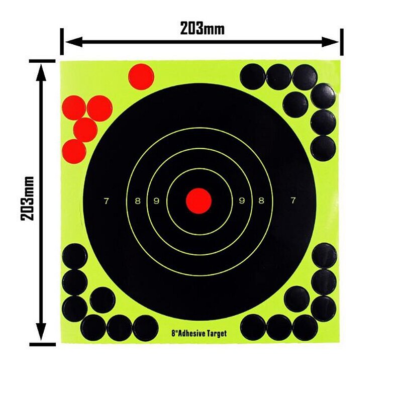 10PCS/Set 12-Inch Target Sticker Fluorescent Self-adhesive Tactical Airsoft Shooting Gun Rifle Target Paper Training Gear