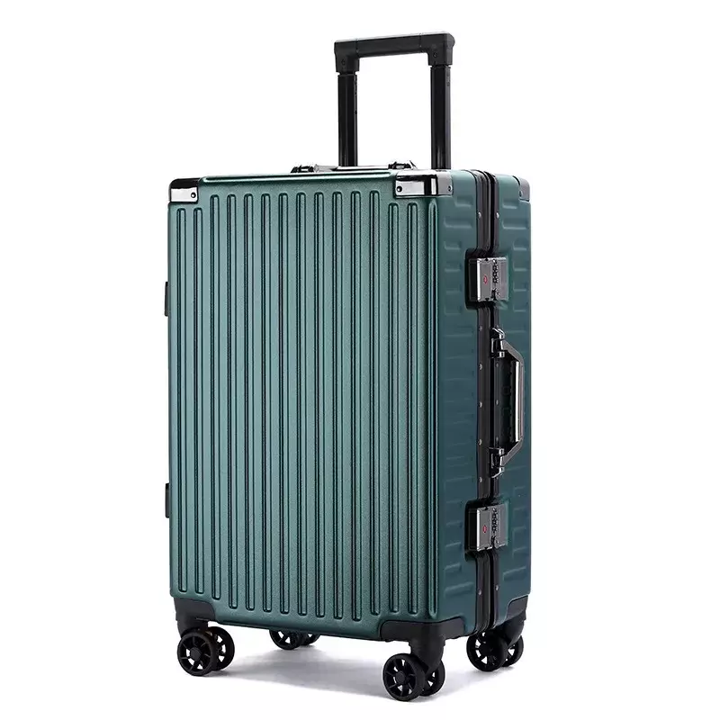 Valigia telaio in alluminio tronco borsa uomo impermeabile può sedersi valigia cabina 20 pollici donna bagaglio a mano imbarco Password Trolley Case