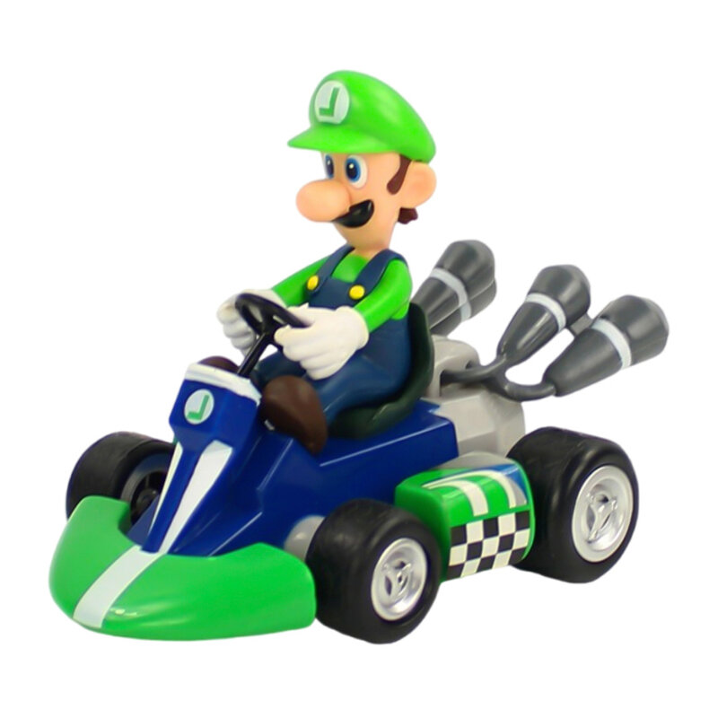 Super Mario mainan figur aksi Pull Back mobil hijau Yoshi Donkey Kong Bowser Luigi putri Peach hadiah anak-anak boneka permainan Anime
