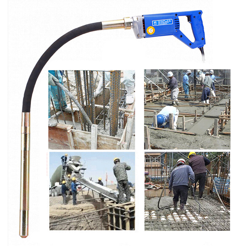 Electric Handhled Concrete Vibrator Tool Cement Air Bubble Remover 800W 1.2m Hose High Quality Construction Tool