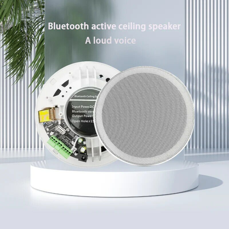 Speaker langit-langit anti lembap, Speaker aktif Bluetooth Kelas D Amplifier Digital bawaan, anti lembab 6 inci 15W untuk Audio dalam ruangan