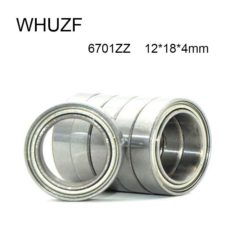 WHUZF-rodamiento 6701ZZ de 12x18x4mm, Sección de pared delgada, 6701 ZZ, rodamientos de bolas para coche de juguete, 61701ZZ, 6701Z, Envío Gratis
