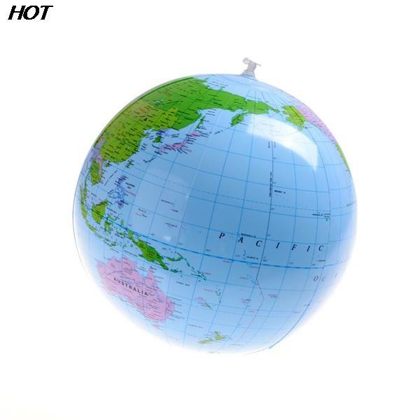 ร้อน! 40ซม.Early การศึกษา Inflatable Earth World ภูมิศาสตร์โลกแผนที่บอลลูนของเล่นบอลชายหาด