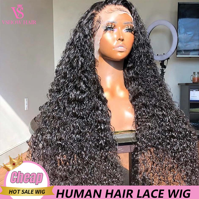 Water Wave Lace Front Wig Hd Lace Frontal Brazilian Wigs For Women 13x4 Remy Hair pre plucked 10-34 inch Vshow Lace Closure Wig