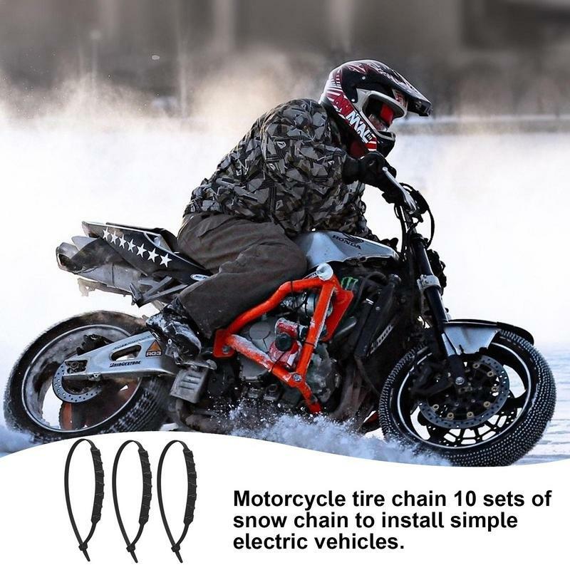 Schneeketten für LKW Anti-Rutsch-Auto Motorrad Outdoor-Schnee reifen 10 Stück verstellbare Anti-Rutsch-Reifen ketten Set Autozubehör