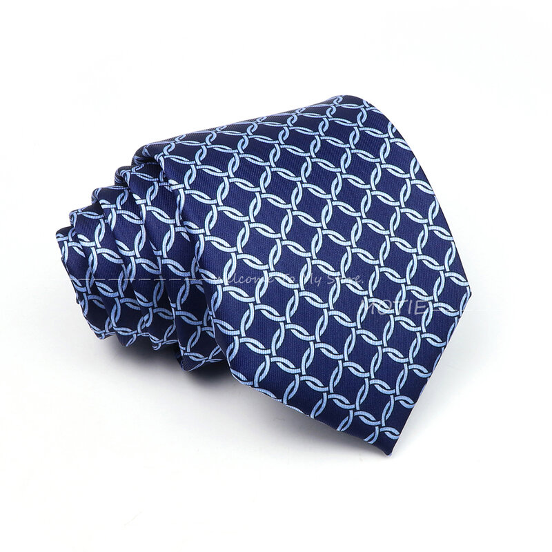 Vendita calda graziosamente cravatte in poliestere cravatte Paisley blu per la festa di nozze camicia quotidiana vestito accessori cravatta decorazione regali