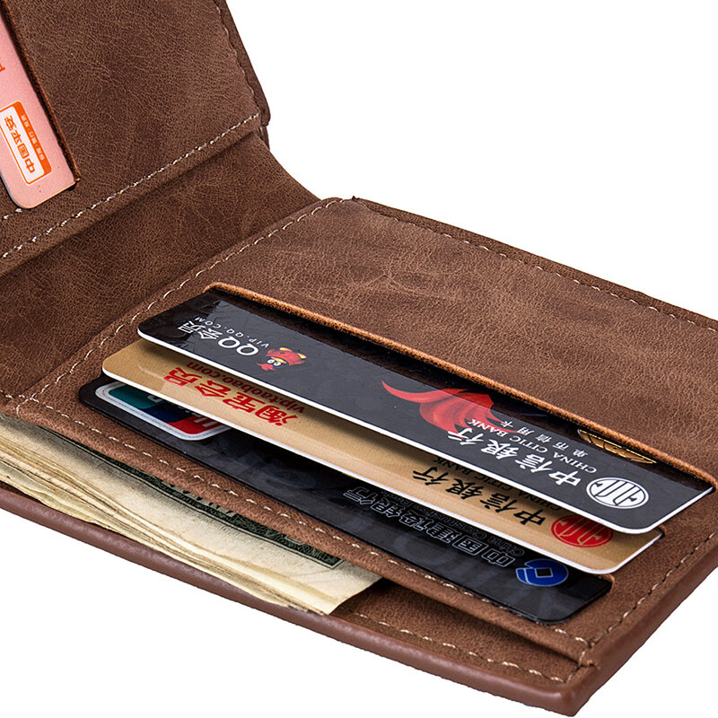 محفظة الرجال محفظة جلدية للرجال محافظ مع حامل بطاقة سستة عملة جيب الذكور المال حقيبة الكلاسيكية Monederos دي Hombre